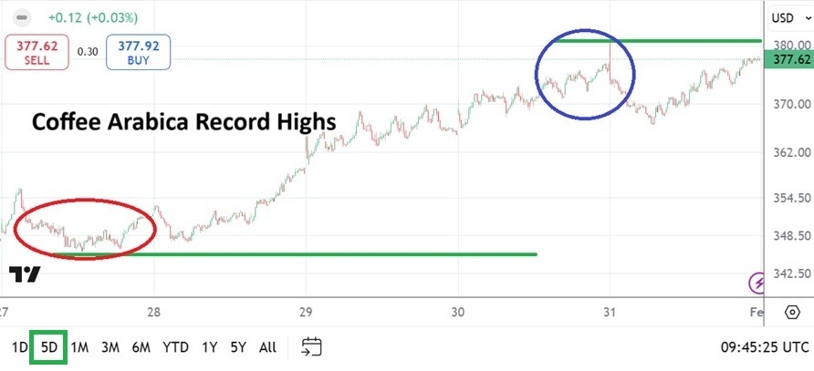 【XM Group】--Coffee Weekly Forecast: Record Values as Speculative Highs Show Their Power(图1)